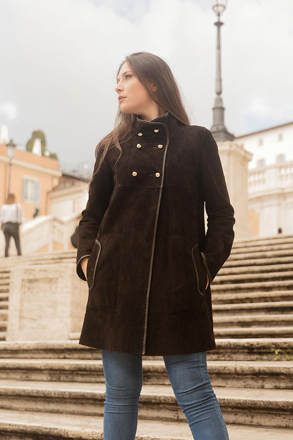 Silvia leather coat